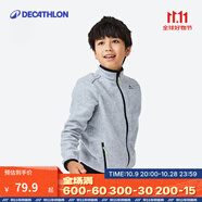 迪卡儂（DECATHLON）兒童男女加絨搖粒絨外套滑雪內(nèi)膽抓絨衣沖鋒衣內(nèi)膽 經(jīng)典灰-男童 165