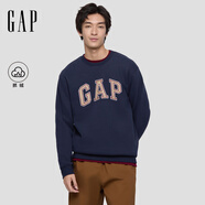 GAP男女裝2025秋季新款重磅抓絨logo寬松圓領(lǐng)衛衣休閑上衣787440 海軍藍 L (175/96A)亞洲尺碼