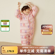 迷你巴拉巴拉兒童羽絨服寶寶輕暖連體衣男女童外出爬服 【新色】紅白色調(diào)00361 100