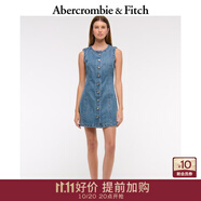Abercrombie & Fitch女裝25夏季美式復古性感辣妹修身無袖馬甲牛仔連衣裙159-5514 牛仔藍 XXS 150/80A 短版