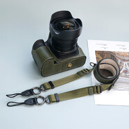 耐影耐影  適用于半包80D/90D肩帶保護(hù)套Canon 80D防摔保護(hù)殼90D相機(jī)包皮套 1佳能80D_90D_復(fù)古荔枝紋【綠色