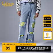 CABBEEN卡賓商場(chǎng)同款男裝休閑牛仔褲破洞喇叭褲Y 天藍(lán)色37 2XL /185/86A/34