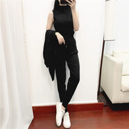 HUALIN FASHION歐洲站時(shí)尚女三件套秋冬潮 黑色 均碼