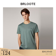 Brloote/巴魯特新疆長(cháng)絨棉短袖T恤男圓領(lǐng)小白T夏季簡(jiǎn)約百搭體恤衫上衣新品 軍綠 190/108A