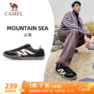 駱駝（CAMEL）山海薄底男鞋復古休閑運動(dòng)德訓鞋子 X14B09L7607 黑色 42