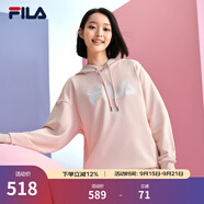 斐樂（FILA）官方多彩衛(wèi)衣長袖情侶裝寬松時(shí)尚運(yùn)動(dòng)連帽套頭衫男女上衣印花 （加絨）瓏臨粉-LP L 175/96A