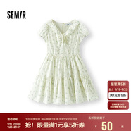森馬（Semir）連衣裙女荷葉邊V領(lǐng)溫柔少女感2025夏季碎花裙小清新109325114010