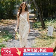 Olrain歐芮兒吊帶碎花連衣裙夏季女裝浪漫優(yōu)雅長裙子度假沙灘裙 波點 S