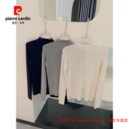 皮爾卡丹（pierre cardin）品牌高檔輕奢韓國無縫一體羊毛衫女高領(lǐng)毛衣女春秋季修身打底套頭 品牌高端新品-黑色(半高領(lǐng)) 均碼