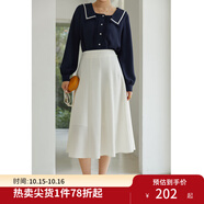 獨(dú)束大碼女裝半身裙女新款韓版百褶裙遮肉顯瘦高腰a字裙 白色(dy) L