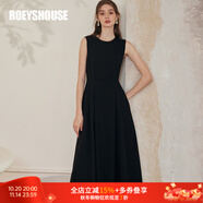 ROEYSHOUSE羅衣優(yōu)雅簡約無袖連衣裙新款秋裝女高級感氣質(zhì)大擺禮服裙子09928 黑色 2XL （建議拍前聯(lián)系客服確認哦）