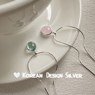 末言雨（MOYANYU）s925銀海藍寶月光石項鏈2025新設計感橢圓吊墜蛇骨鏈女 925銀人造海藍寶項鏈