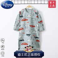 迪士尼（Disney）兒童連體睡衣純棉寶寶睡袍長袖嬰兒浴袍女家居春秋男童無骨睡裙冬 灰汽車萊卡睡 66 cm(建議身高65cm以內(nèi))
