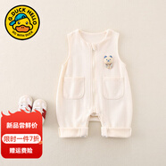 G.DUCKKIDS小黃鴨寶寶褲子春秋裝嬰兒背帶褲男女童休閑褲小童可愛外穿長褲 米色獅子 80 尺碼6-12月【75-85cm】