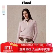 ELAND【100%綿羊毛】衣戀毛衣女純色翻領(lǐng)甜美柔軟上衣2025冬季新 淺粉色(26)L/Pink M /165