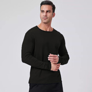 灰殼戶外男美利奴羊毛速干衣100%美麗諾打底衫長袖登山運動貼身內(nèi)衣 黑色-350克重-80%羊毛 M推薦140-155斤