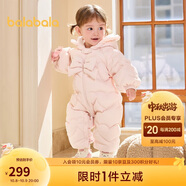 巴拉巴拉連體衣嬰兒秋冬裝外出加絨抱衣哈衣爬服2024保暖萌趣208424120001