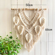 花樂(lè )集北歐流蘇掛毯手工編織民宿墻面裝飾床頭藝術(shù)掛飾波西米亞客廳壁毯 掛毯D款50*66cm 棉_成品