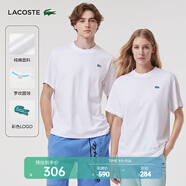 LACOSTE法國鱷魚(yú)情侶夏季裝舒適透氣簡(jiǎn)約休閑圓領(lǐng)短袖T恤|TH2757 001/白色 XS 165