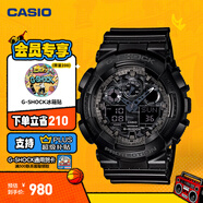 卡西歐（CASIO）G-SHOCK GA-100CF拆彈專家 時尚運動男士手表 石英手表 GA-100CF-1APR-200米防水
