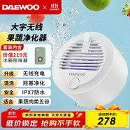 大宇果蔬清洗機(jī) 果蔬清洗器 無線洗菜機(jī) 果蔬凈化器家用食材凈化機(jī)多功能洗菜神器去農(nóng)殘蔬菜清洗機(jī) 奶糖白QX4+冰箱除味器CW01