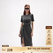 ONLY夏季時(shí)尚休閑長(cháng)款開(kāi)叉收腰顯瘦連衣裙女|124261004 S03 深花灰色 S
