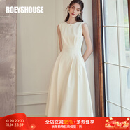 ROEYSHOUSE羅衣優(yōu)雅簡約無袖連衣裙新款秋裝女高級感氣質(zhì)大擺禮服裙子09928 米杏 L （建議拍前聯(lián)系客服確認(rèn)哦）