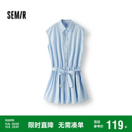 森馬（Semir）連衣裙女設(shè)計感文藝夏季2025蕾絲收腰無袖短裙溫柔系109325114031