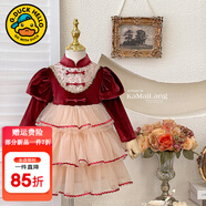 G.DUCKKIDS小黃鴨女童連衣裙夏季公主裙兒童蝴蝶翅膀仙女裙蓬蓬紗生日禮服裙 P2430紅色連衣裙春秋 110 尺碼4~5歲【100-110cm】