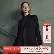 PRICH【美麗諾羊毛】雙排扣西裝套裝春秋新款寬松顯瘦外套女 19黑色西裝 L 165