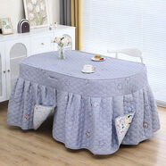 新款加厚加絨餐桌橢圓形烤火罩茶幾桌布火爐家用長(cháng)方形電爐罩定制 冬季加厚親膚棉淺灰滿(mǎn)天星-4頁(yè)裙擺一體款 長(cháng)138寬86邊長(cháng)108高72【帶皮套】