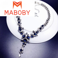 MABOBY金店氣質(zhì)百搭款韓國時(shí)尚復古閃水晶寶石短項鏈鎖骨鏈毛衣韓 石項鏈鎖骨