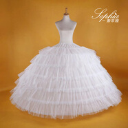 綿羊衣女新娘結(jié)婚主婚紗裙撐六鋼六層紗腰綁帶云朵暴力撐蓬蓬裙加