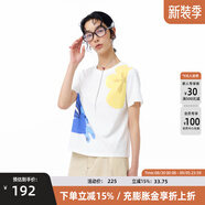 幻走（MOVEUP）2025夏季新款.FUN系列短袖圓領(lǐng)多巴胺印花短款T恤女 純白 S