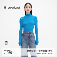 播高領(lǐng)羊毛針織衫女商場(chǎng)同款秋季新款內(nèi)搭緊身毛衣BDQ4SD1204 B30馬里布藍(lán) L