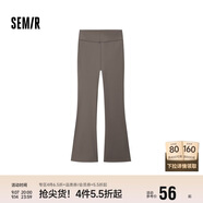 森馬（Semir）休閑褲女磨毛長(cháng)褲純色簡(jiǎn)約風(fēng)2024秋季女士彈力喇叭褲109724127005