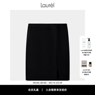 Laurèl春秋進(jìn)口三醋酸開叉修身職業(yè)套裝半身裙 LWD323Q60100 經(jīng)典黑 S 160/66A