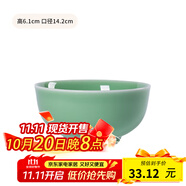 龍泉青瓷米飯碗陶瓷新款創(chuàng)意中式餐具家用加厚吃飯碗大號(hào)面湯碗喝粥碗小碗 5.5英寸梅子青碗