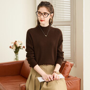 兔皇（TUHUANG）【無(wú)縫純羊毛】純色打底針織毛衣25秋冬半高領(lǐng)女羊毛衫TW897303