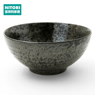 NITORI宜得利家居 家用日式點心小蝶調(diào)料碟350ml清酒壺 綠吹天目 日式碗 MT-52 7.5英寸