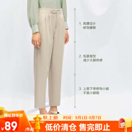 網(wǎng)易嚴(yán)選春夏神褲微彈高腰顯瘦西裝褲錐形褲女通勤輕復(fù)古時(shí) 淺米駝*錐形褲 XL (175/76A)