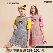 拉拉波波春新款時尚復(fù)古優(yōu)雅顯瘦小香風(fēng)無袖連衣裙女|L20A-WLZY11 黑色 XS