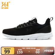 361°女鞋運動(dòng)鞋夏季新品網(wǎng)面透氣百搭跑步鞋曜石黑/361度白36