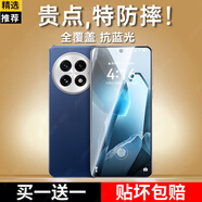 藍(lán)顏【秒貼特防摔】適用 一加13鋼化膜 手機(jī)膜電競抗指紋藍(lán)光磨砂防窺全膠AR增透玻璃膜貼膜秒貼膜 藍(lán)光UV金剛膜【升級抗藍(lán)光，素皮款勿拍】2片 一加13 適用