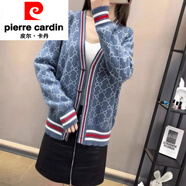 皮爾卡丹（pierre cardin）2025年新款女裝韓版寬松ins長(zhǎng)袖針織衫女開衫外套毛衣潮韓國(guó)春秋 藍(lán)色 L
