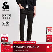 杰克·瓊斯（JACK&JONES）25年秋季新款男裝黑色牛仔褲男 901修身高彈力休閑褲子品牌男褲 A15黑色牛仔 32 175 W32/L32