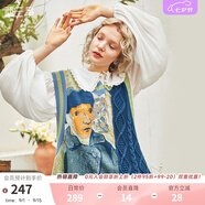 兩三事梵高馬甲針織背心女春季慵懶風(fēng)疊穿毛衣v領(lǐng)顯瘦上衣 圣雷米 綠色-y S