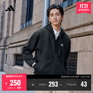 adidas休閑舒適寬松加絨連帽夾克外套男女秋冬阿迪達(dá)斯官方輕運(yùn)動(dòng) 黑色   3XL