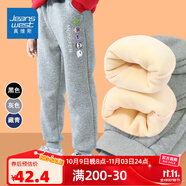 真維斯兒童秋季褲子2025新款大童寬松休閑束腳衛(wèi)褲男童時髦加絨運動褲 【加絨長褲】灰色/怪獸大軍 130