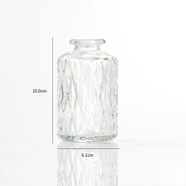 詠幻覆古浮雕透明法式小玻璃花瓶高級精致唉迷你 綠植插花客廳擺 透明小口菱形